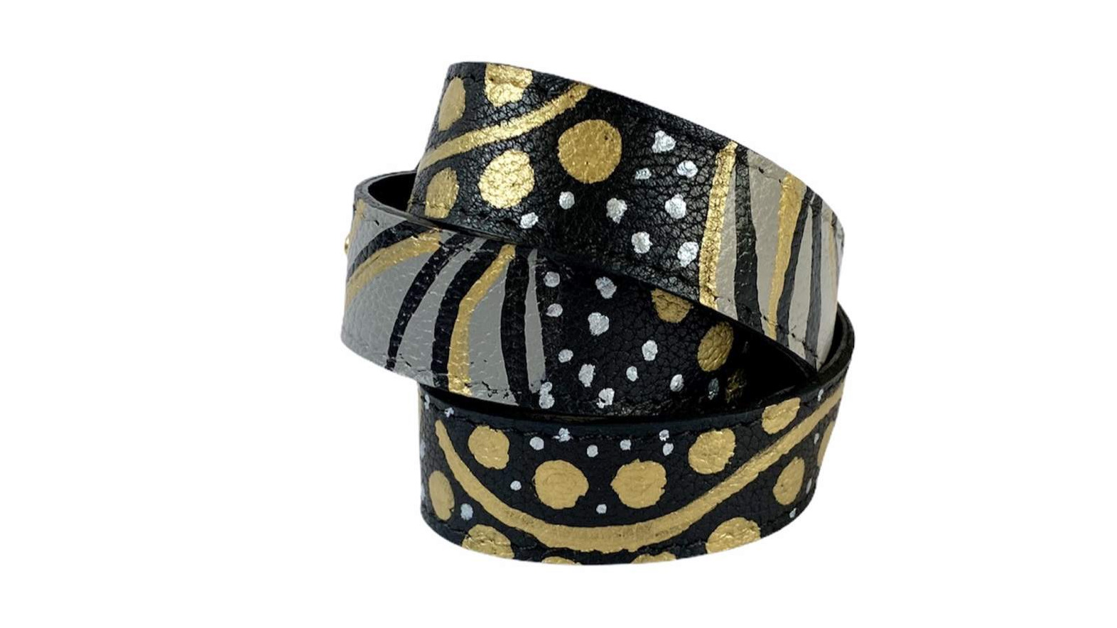 LEATHER BRACELET 14BL-G-S
