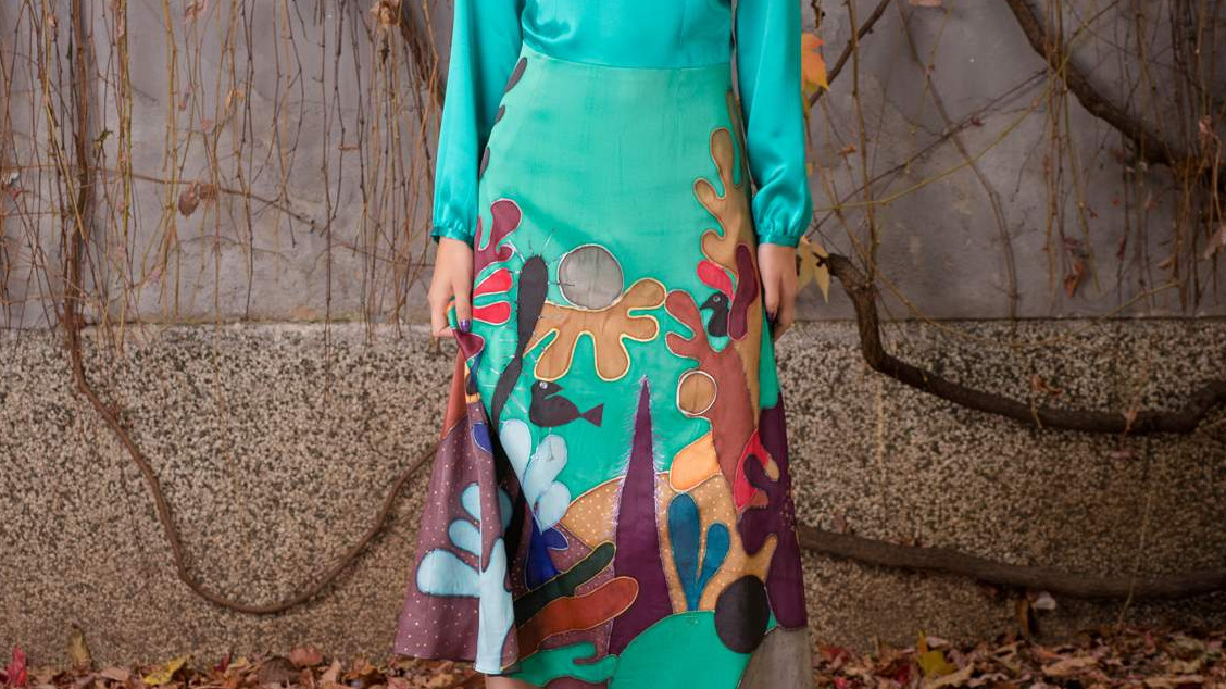 SILK GREEN DRESS
