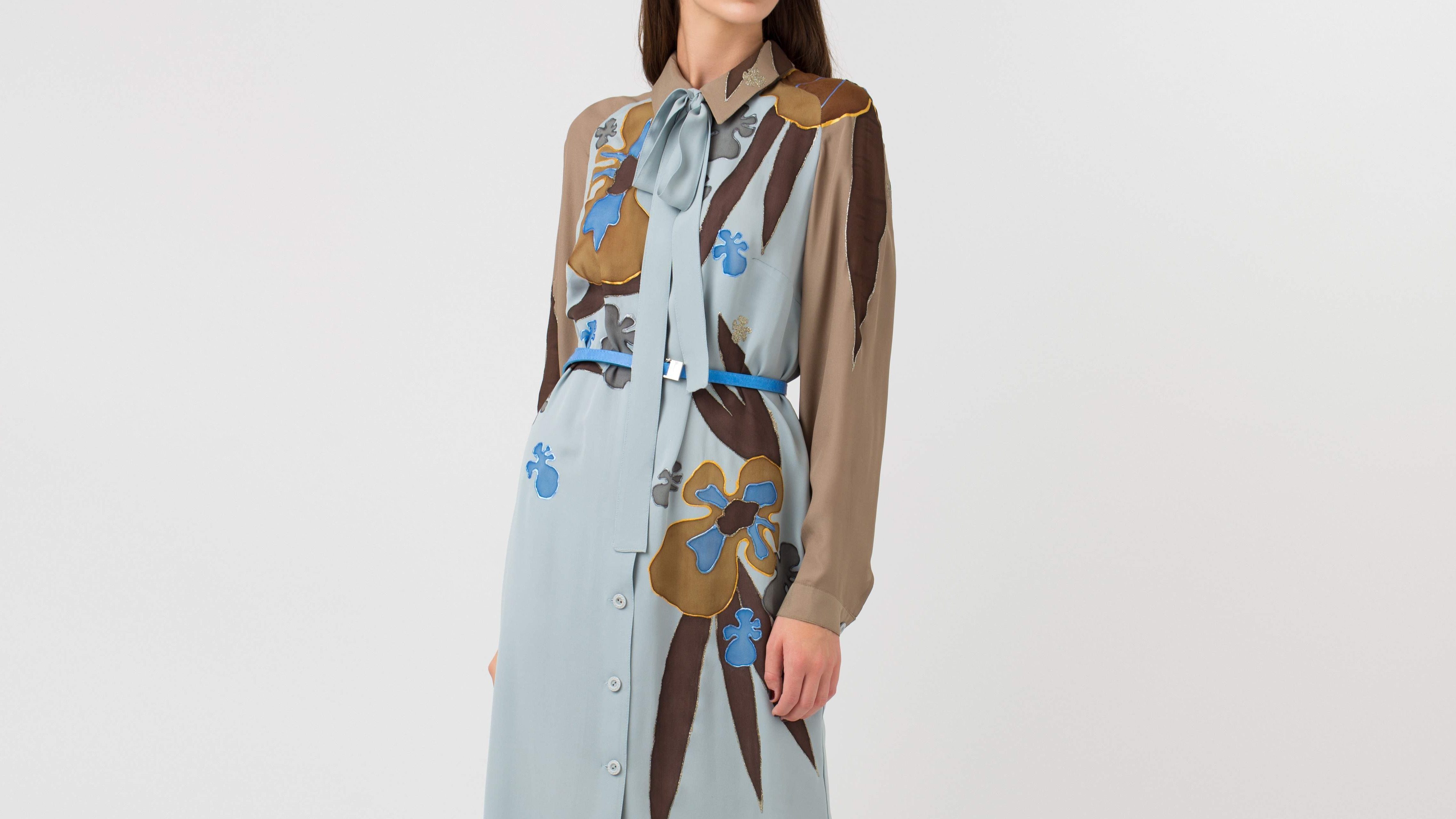 BLUE SHIRT-DRESS