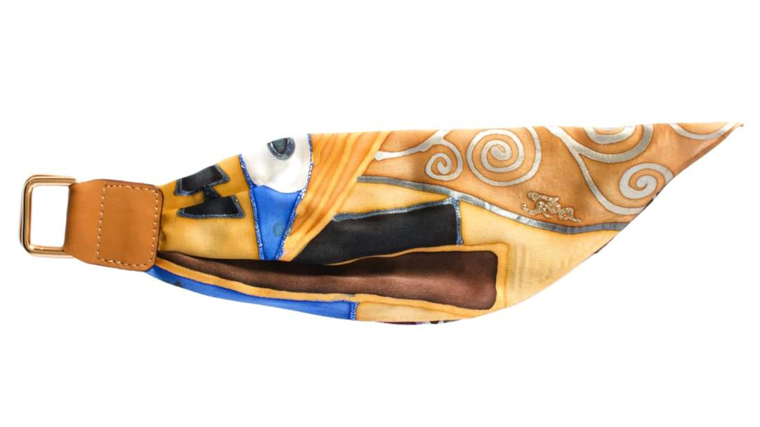 LEATHER & SILK BRACELET  10KA-G-AB-2