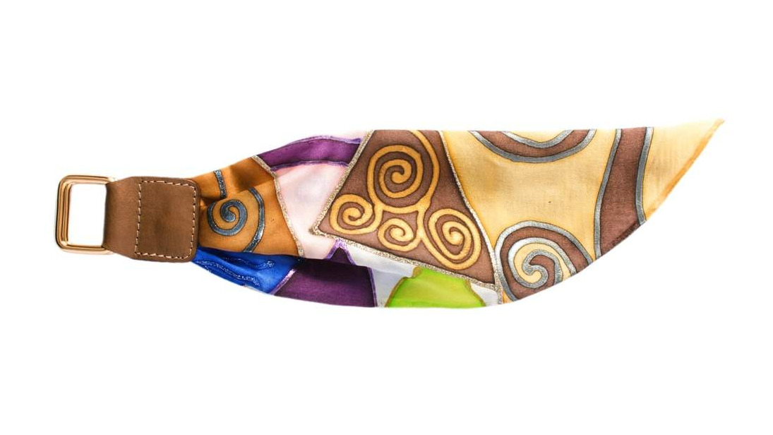 LEATHER & SILK BRACELET 10BR-G-DZ-3