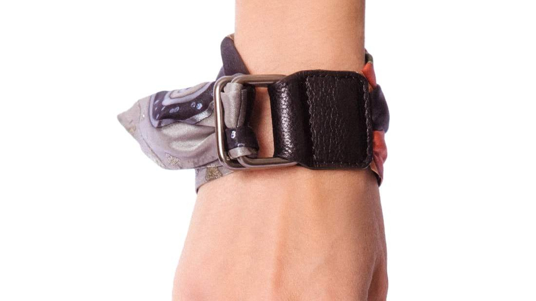 LEATHER & SILK BRACELET 10BL-A-S-1