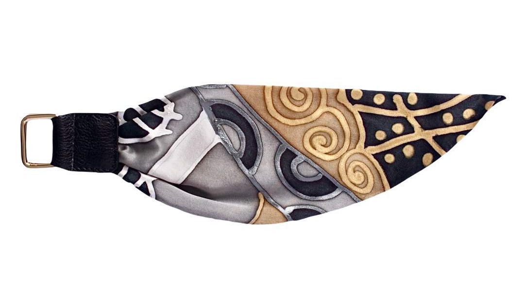 LEATHER & SILK BRACELET 10BL-G-S-2 
