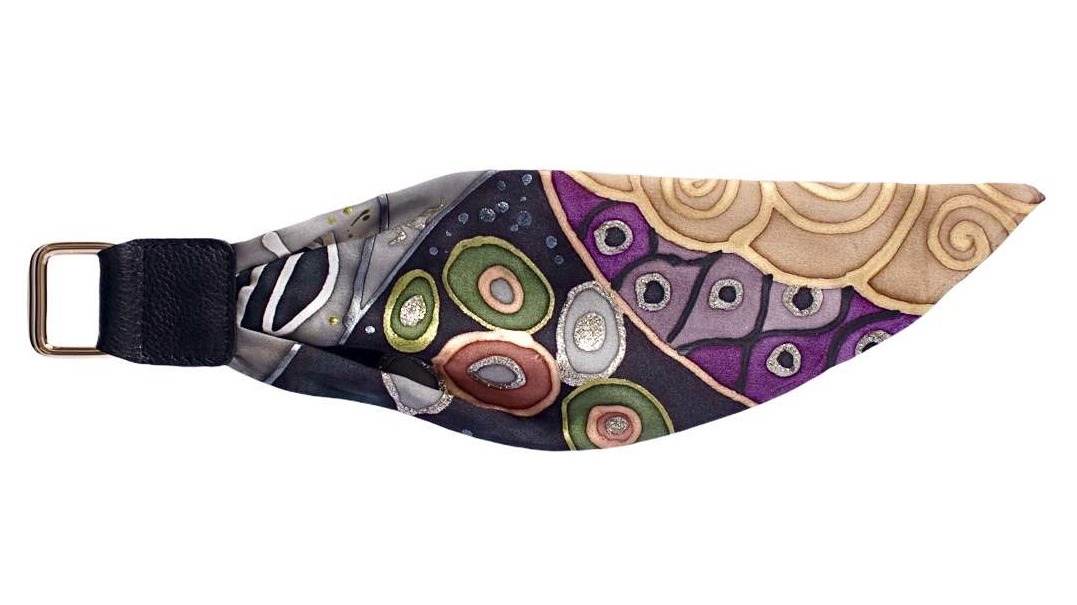 LEATHER & SILK BRACELET 10BL-G-S-3