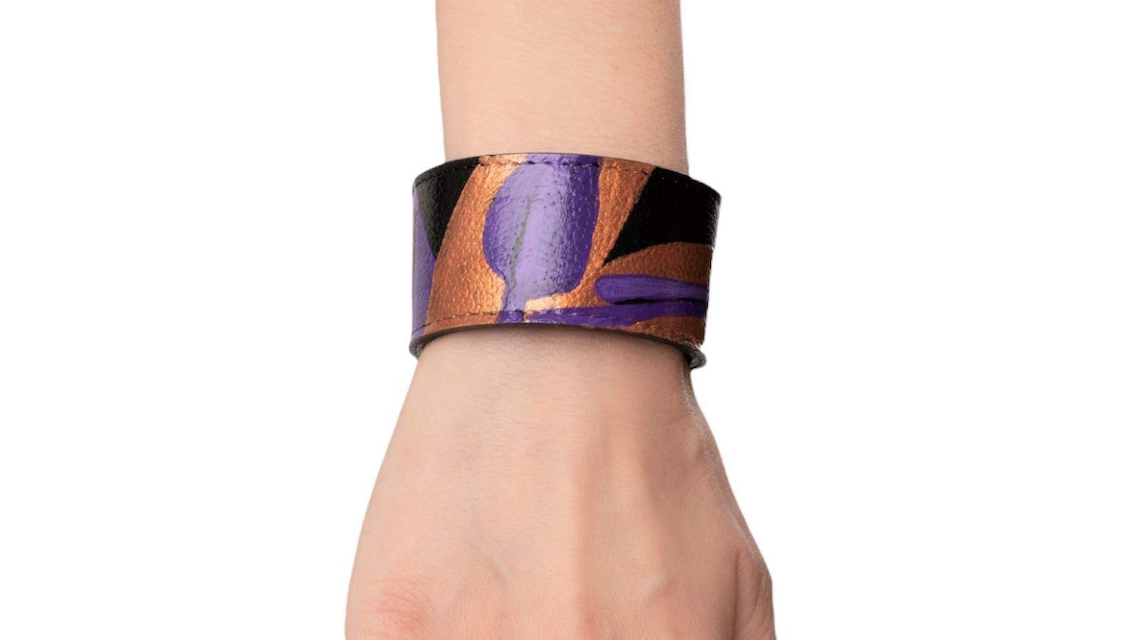 LEATHER BRACELET 13BL-VIOLET-COPER-S
