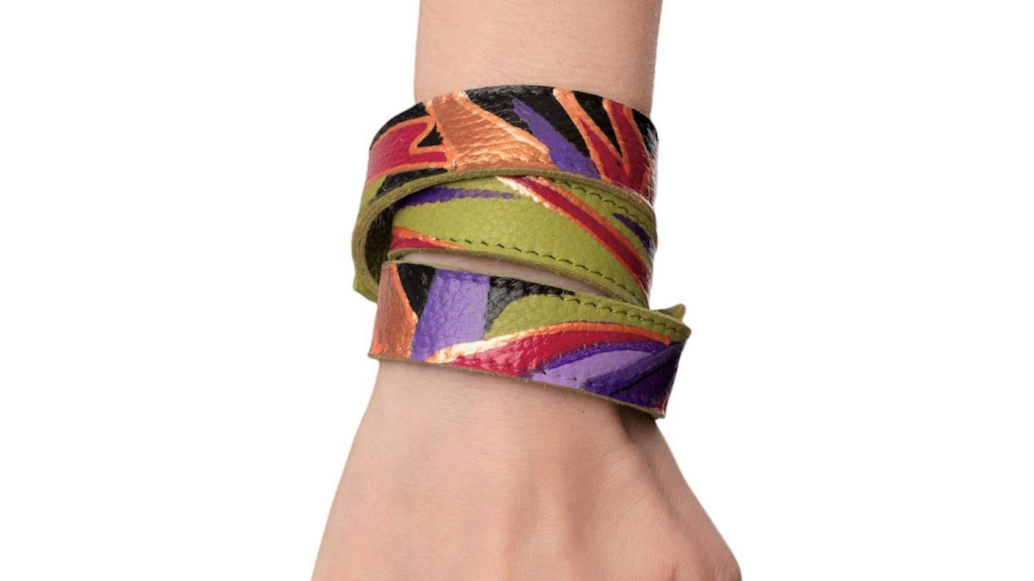 LEATHER BRACELET 14GR-G-MULTICOLOUR