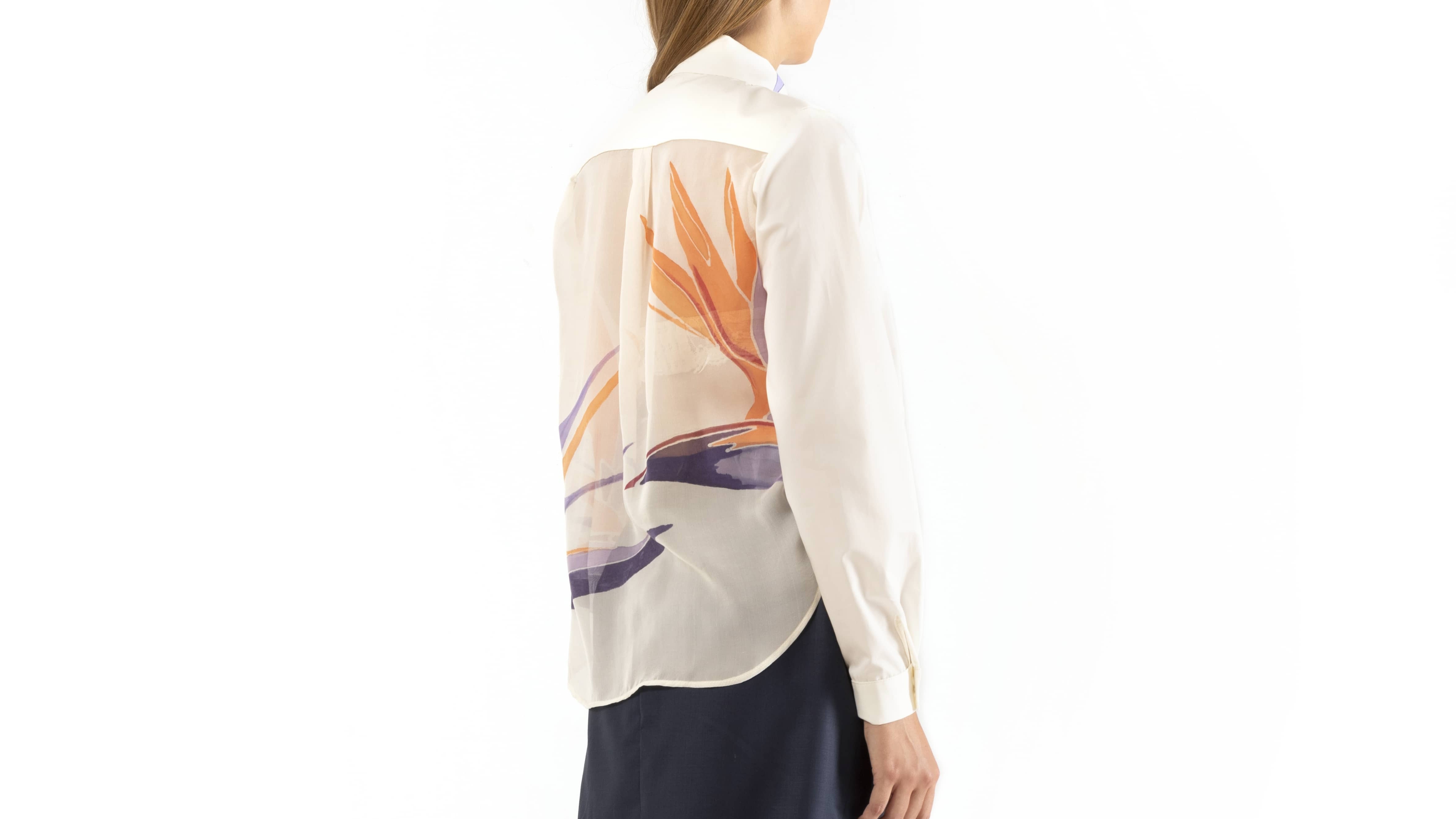 "BIRD OF PARADISE" WHITE SHIRT
