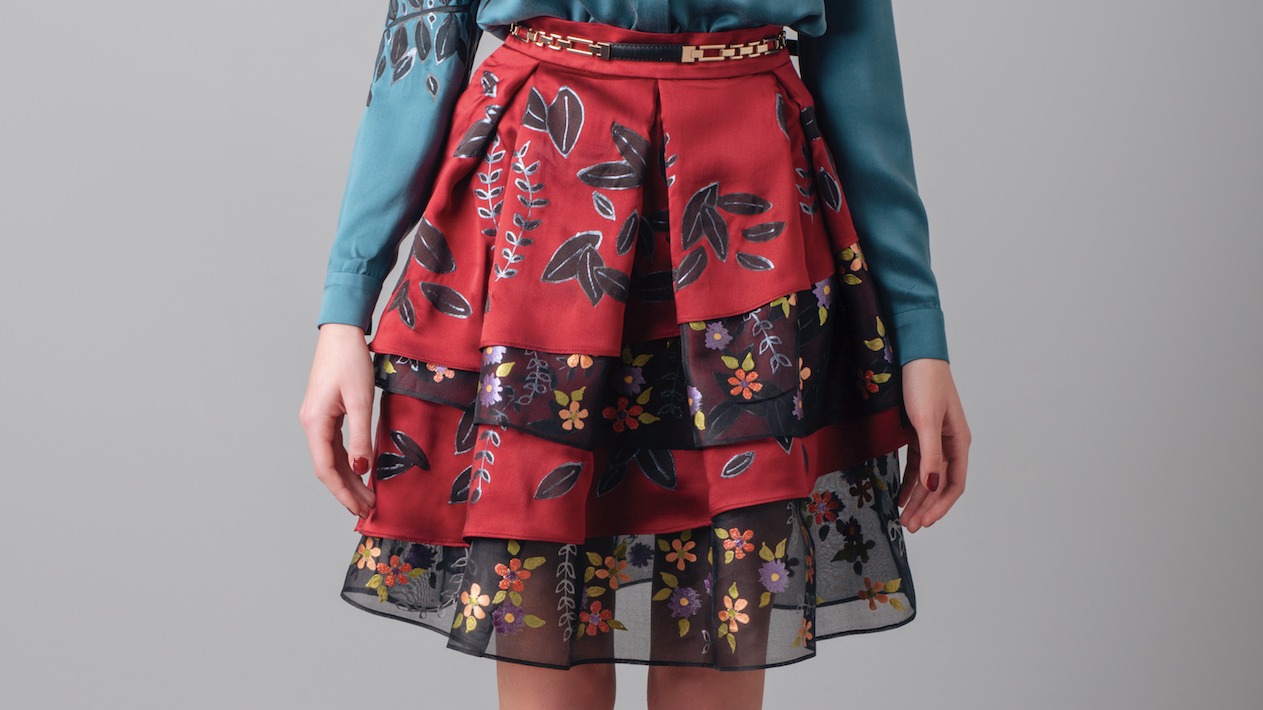RED / BLACK SKIRT INSPIRED BY "PRIMAVERA"