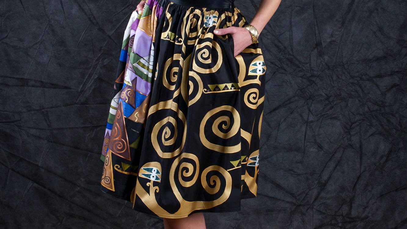 WATER SERPENTS INSPIRED SILK SKIRT
