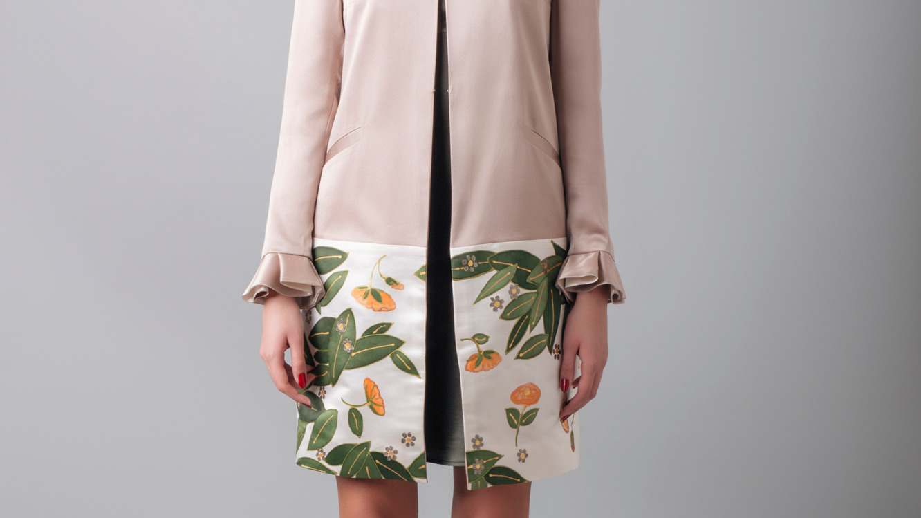 BEIGE FLORAL COAT