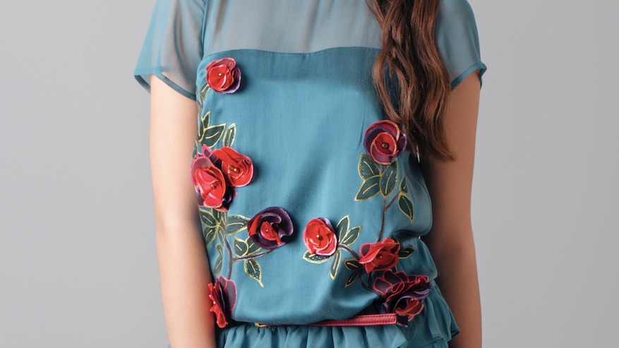 BLUE RUFFLED DRESS