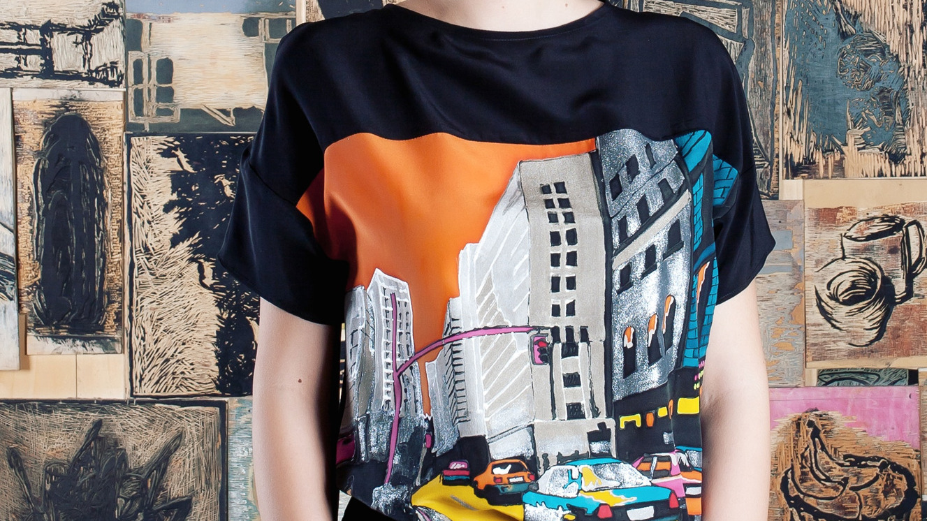 BLACK “CITY LIGHTS” BLOUSE